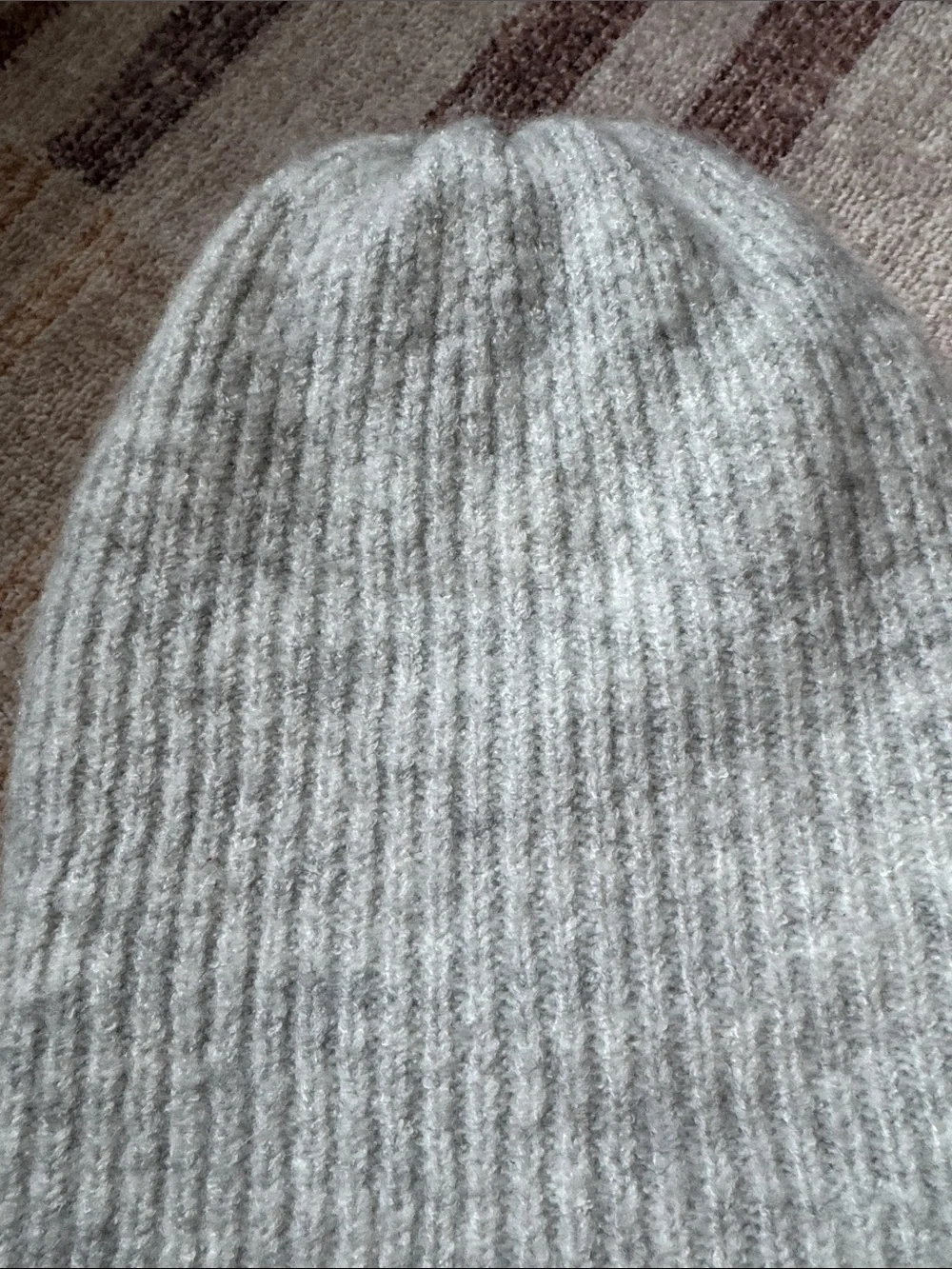 aerie Soft Ribbed Knit Beanie in Light Gray